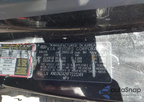 2015 Kia Soul из США, поврежденный, VIN KNDJN2A2XF7221249